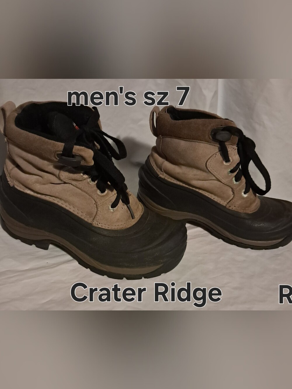 Mens Hiking Boots Brown Suede and Black Winter Boots - Sturdy Outdoor Lace-Up